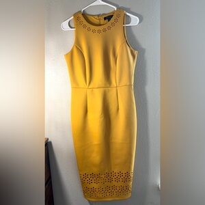 Spense Mustard Yellow Midi Dress
